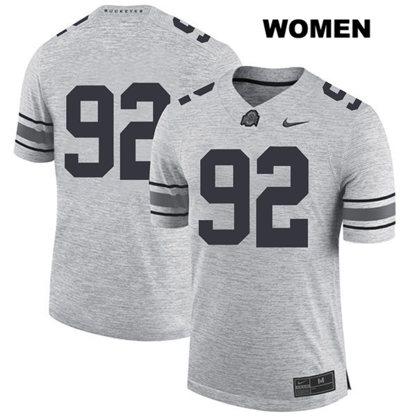 Ohio State Buckeyes Women's Haskell Garrett #92 Gray Authentic Nike No Name College NCAA Stitched Football Jersey MK19S15KD